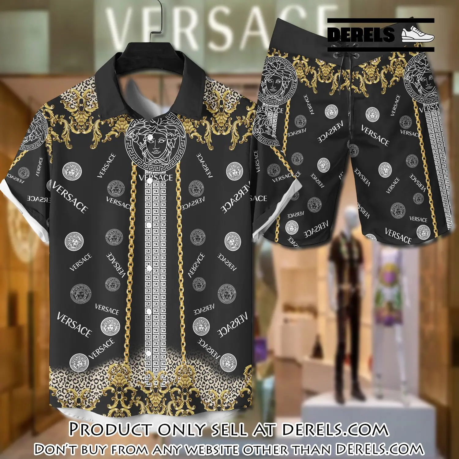 Versace luxury hawaiian shirt & short set lhs1207 dr1522661